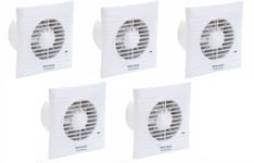 5 x Vent Axia 441626 100HT Lo-Carbon Silhouette Extract Fan Humidistat & Timer