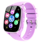 Ucani 4G Montre Connectée Enfant - Smartwatch Telephone Fille Garçon avec Appel SOS Jeux Podometre Appareil Photo Musique Reveil Livres Audio, Smart Watch Intelligente pour Enfants 3-12 Ans (Violet)