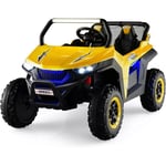 Goplus - Voiture électrique Enfants 3-8 Ans 2 Portes avec Télécommande 2,4G, Lumières et Musique, 12V Quad Buggy Tout Terrain,Véhicule Jusqu'à