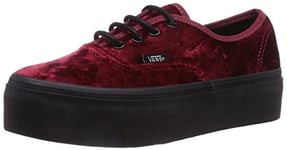 Vans U Authentic Platform (Velvet) Red/BL, Baskets Mode Mixte Adulte - Rouge (Vet), 41 EU