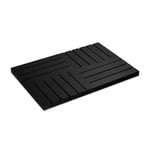 Relaxdays Tapis de Bain en Bambou, 61x40 cm, caillebotis pour Sauna, Baignoire, Piscine, antidérapant, Noir