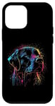 iPhone 12 mini Black Labrador Dog Painting Watercolor Paint Colorful Mom Case