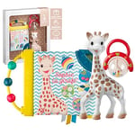 Sophie la Girafe - Coffret Cadeau - Contient 1 Livre d'Eveil, 1 Hochet Caoutchouc 100% naturel - Jouet premier age - dès la naissance