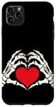 iPhone 11 Pro Max Funny Skeleton Hands Heart Valentines Day Bone Hand Heart Case