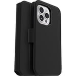 OtterBox Strada Via Case for iPhone 14 Pro Max, Shockproof, Drop Proof, Slim, Soft Touch Protective Folio Case with Card Holder, 2x Tested to Military Standard, Black