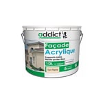 Peinture façade résine acrylique mat velouté Ton pierre 10L ADDICT supports sains Haute protection