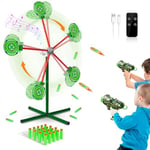 M&LD Rocket Shooting Games Boys Toys with Rotating Target 20 Foam Darts 2 Camouflage Toy Guns for Nerf Target Game for Kids Age 4 5 6 7 8 9 10+ Years Old Halloween Green