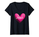 Womens Jessica Pink Name Heart Love Woman Girl Friend Jess Jessi V-Neck T-Shirt