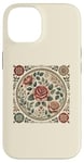 Coque pour iPhone 14 Rose florale botanique, style bohème minimaliste, roses d'amour