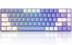 T8 Rgb 60% Clavier Mécanique, Clavier De Jeu Filaire Layout Compacte 65%, 18 Led Rvb Chroma Rétroéclairées, Qwerty Mini 68 Touches Full Key Anti-Ghosting Pour Ps4, Xbox, Pc, Mac - Blue Switch/Purple