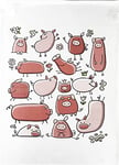 Half a Donkey The Swine of Pigs Large Cotton Tea Towel