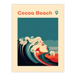 The Seaside Calls Cocoa Beach Florida USA Modern Woman of the Waves Sea Siren Ocean Unframed Wall Art Print Poster Home Decor Premium