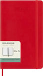 Moleskine Weekly Planner 2024-2025, Weekly Planner 18 Months 2025, With Space For Notes, With Soft Cover And Elastic Closure, Large Size 13 x 21 cm, Color Scarlet Red