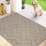 FCSDETAIL Dirt Trapper Indoor Door Mat 80 x 120 cm, Machine Washable Entrance Rug, Super Absorbent Dog Doormat, Non-slip Inside Floor Mat for Entryway, Muddy Shoes & Paws