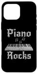 Coque pour iPhone 16 Pro Max Piano Rocks, pianiste musicien rock Goth