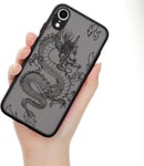 Pour Iphone Xr Coque Avec Motif - 6,1"", Translucide De Animé Animaux Dessin Aesthetic Étui, [Boutons Amovibles] Antichoc Silicone Tpu Bumper Housse Pour Iphone Xr, Noir Dragon