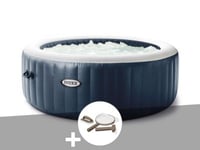 Kit spa gonflable Intex PureSpa Blue Navy rond Bulles 4 places + Kit d'entretien