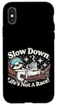 Coque pour iPhone X/XS Slow Down Life Is Not A Race Funny Sleepy Sloth Wisdom