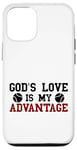 Coque pour iPhone 12/12 Pro God's Love is My Advantage Christian Tennis Jesus Christ