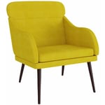 Fauteuil Jaune 63x76x80 cm Velours Vidaxl Jaune