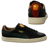 Puma Basket MMQ Lace Up Leather Textile Mens Black Trainers 355551 02 B73A Leather (archived) - Size UK 3