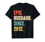 12th Year Wedding Anniversary Best Epic Husband Since 2012 T-Shirt