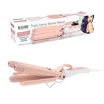 Bauer Professional 22mm Tourmaline Ceramic Coating Triple Barrel Hair Waver Wand