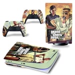 Kit De Autocollants Skin Decal Pour Console De Jeu Ps5 Full Body Gta5 Grand Theft Auto, Version Cd-Rom T1687