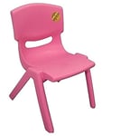 A406 Children Strong Stackable Kids Plastic Chairs Picnic Party Garden Nursery Club Indoor Outdoor (Pink, 2)