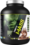 Laperva Triple Mass Gainer Protein Powder, High Calorie Weight Gainer with 19 Vi