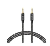 20pcs Of 1.5 Metre Gold-Plated Jack Plug AUX Audio Cable Lead, Black