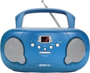 Groov e Orginal Boombox - Portable CD Player with Radio, 3.5mm Aux Port, & - LED