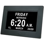 7' Pouce led Horloge Numérique Calendrier avec Date Jour Et Heure Horloge Non-Abrégée Auto Dimming 8 Langues hd Display Rappel pour Alzheimer Les