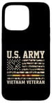 Coque pour iPhone 15 Pro Max Drapeau de l'armée américaine du Vietnam pour vétéran des États-Unis