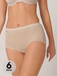 Sloggi 6 Pack Maxi Briefs - Skin, Skin, Size 12, Women