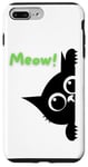 Coque pour iPhone 7 Plus/8 Plus Mur d'escalade pour chat noir avec inscription « Says Meow »