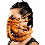 Facehugger Hand Stitch Lädermask Skräck Halloween Alien Kostym Läder Skorpion Mask Läskig Cosplay Pro