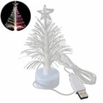 Usb LED Julgran Ljus Nattljus Färgförändrande Fiberoptik Jul Dekor Prop-hao