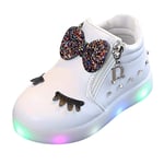 HOMEBABY Toddler Unisex Kids Light Up Trainers Infant Baby Girls Boy Casual Crystal Bowknot Sport Running LED Luminous Shoes Sneakers Halloween Gift