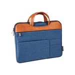 Pochette ordinateur pc portable 15,6 pouces bleu marine avec poignées Cristo