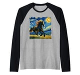 Hanoverian Starry Night Hanoverian Horse Raglan Baseball Tee