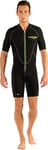 Cressi Lido Man - Combinaison Neoprene Shorty Homme - Natation Snorkeling et Plongee - Noir/Noir - 2XL