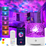 JIAWEN Galaxy Projector Light, HiFi Bluetooth Speaker Star Projector Night Light for Bedroom, Rechargeable Sensory Lights with 36 Lighting Modes, Ocean Wave Ceiling Projector Light for Kids