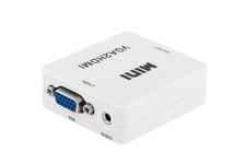 Cabletech Adapter to Transfer VGA (+Audio) to HDMI White