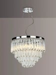 Där Fame Crystal Chandelier Ceiling Light, Clear/Polished Nickel