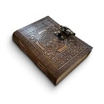 DreamKeeper Handmade Leather Journal Notebook - Aisling Antique Celtic Tree Of Life Embossed Writing, Sketching and Travel Journals for Women and Men | Grimoire Journal Diary Book of Shadows | A5