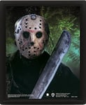 Pyramid International Poster lenticulaire 3D Freddy VS Jason (design Jason Voorhees) - Décoration murale Friday the 13th - 25 cm x 20 cm x 1,3 cm - Produit officiel