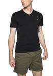 Polo Ralph Lauren V Neck T-shirt Black Shirt Custom Slim Fit Tee Top Gold Pony L