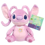 Just Play Petite Peluche parfumée Stitch de Disney avec Effets sonores de 15 cm de Haut - Angel, Figurines Roses, Jouets pour Enfants de 2 Ans et Plus