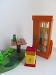 Playmobil Dollshouse/camping/hotel extra: Vending machine, picnic area & bin NEW